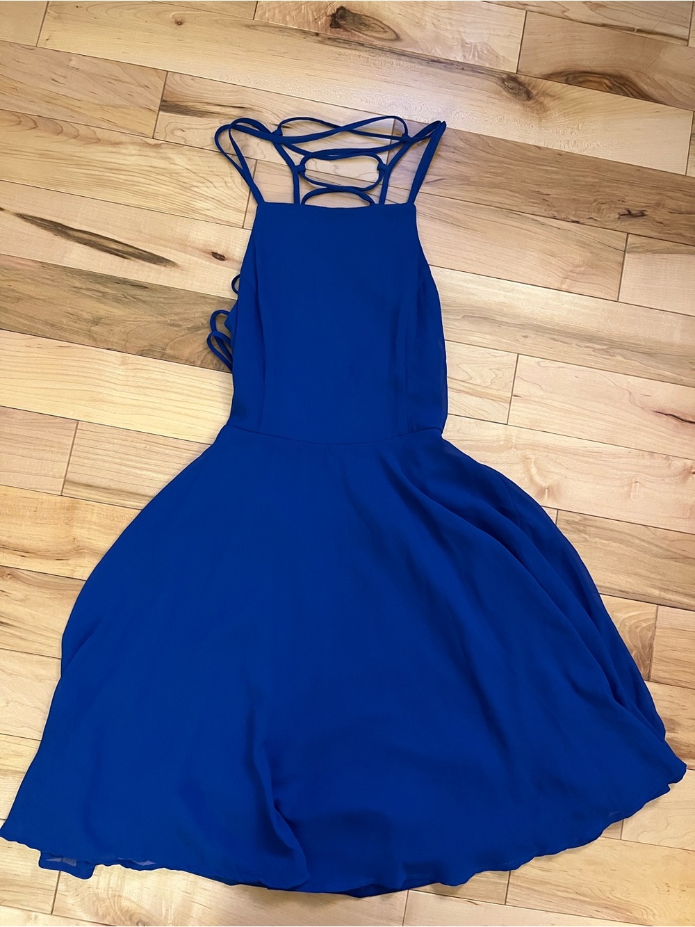 Lulu's Cobalt Blue Strappy Back Midi Dress